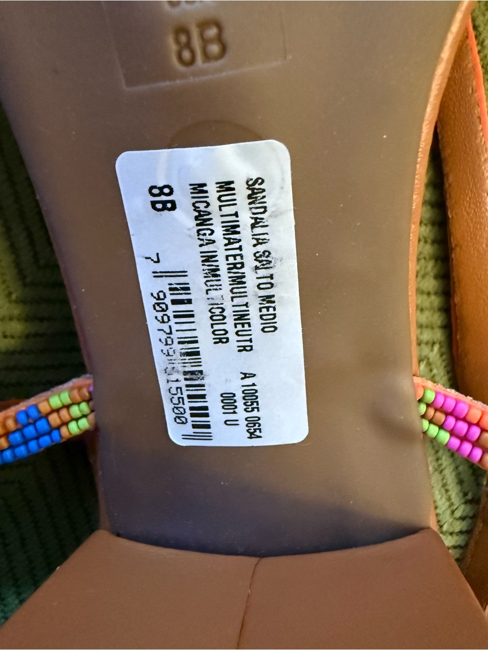 NWT Arezzo Paola Beaded Colored Strappy Chunky Heel Sandal Size 8 - Picture 7 of 9